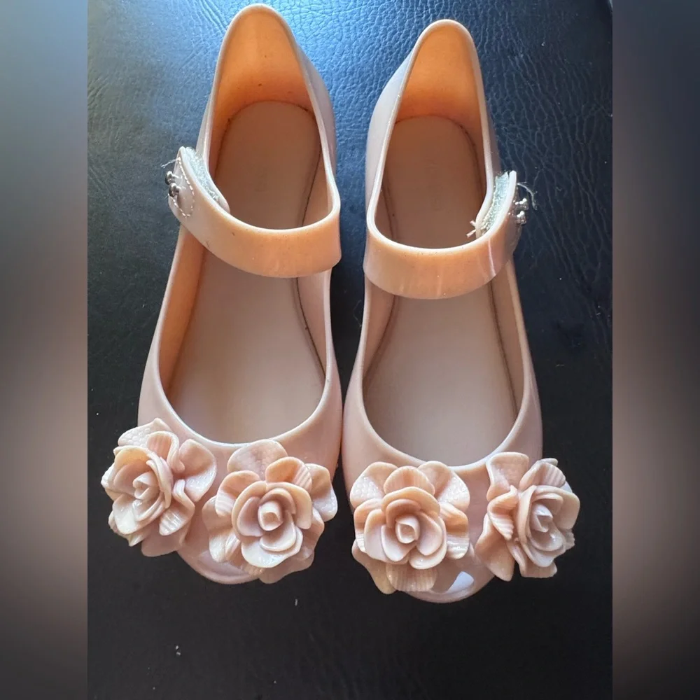 Mini Melissa Pink Floral Dress Shoes